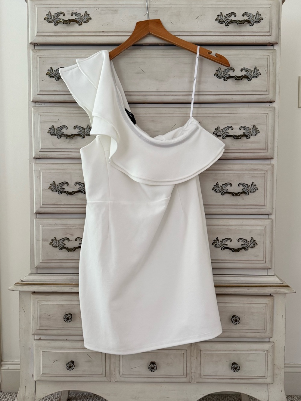 Lulus White Ruffle One Shoulder Dress - Picture 3 of 6